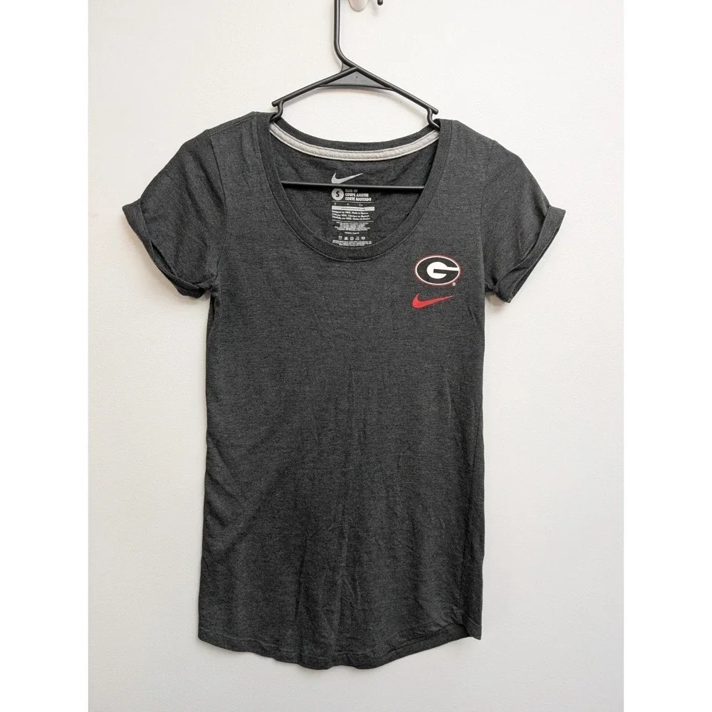 X2‎ University of Georgia Charcoal Gray T Shirt. Women Small Slim Fit. Nike